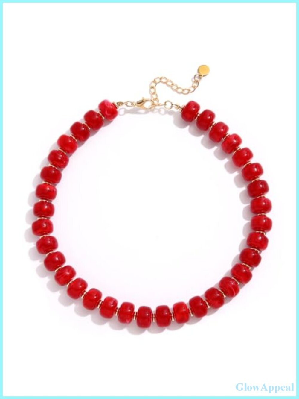 Handmade Resin Beaded Choker Necklace Boho Statement Chunky Summer Vacation